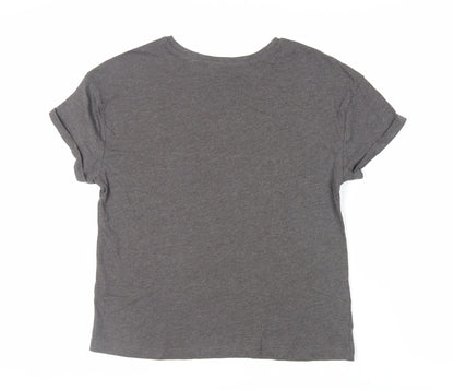 Marks & Spencer Womens Grey Solid Cotton Top Pyjama Top Size S