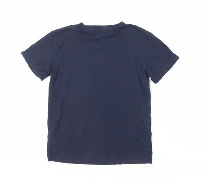 NEXT Boys Blue Cotton Pullover T-Shirt Size 9 Years Crew Neck Pullover - Star Wars Christmas