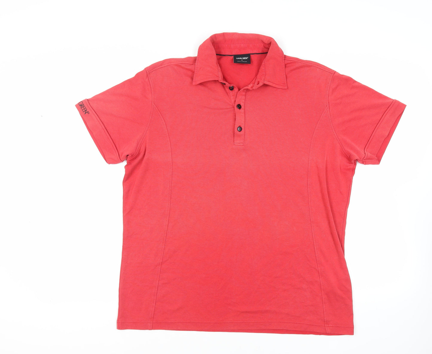 Galvin Green Mens Red Cotton Polo Size XL Collared Button
