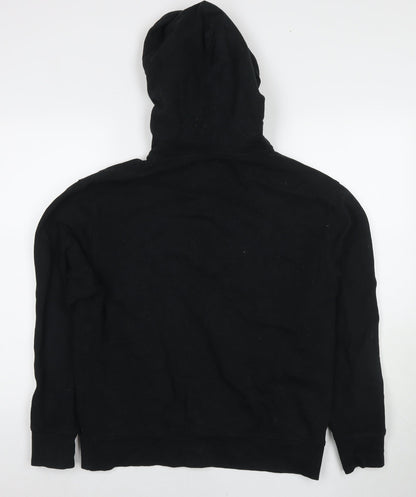 Topman Mens Black Cotton Full Zip Hoodie Size S