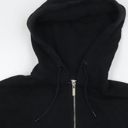 Topman Mens Black Cotton Full Zip Hoodie Size S