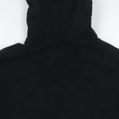 Topman Mens Black Cotton Full Zip Hoodie Size S