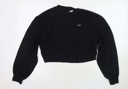 Womens UK Size S Divided by H&M Black Pullover Sweatshirt