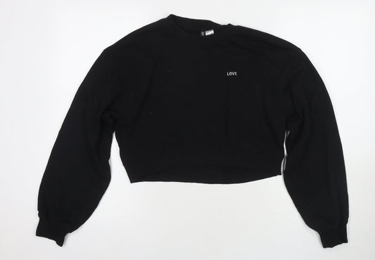 Womens UK Size S Divided by H&M Black Pullover Sweatshirt