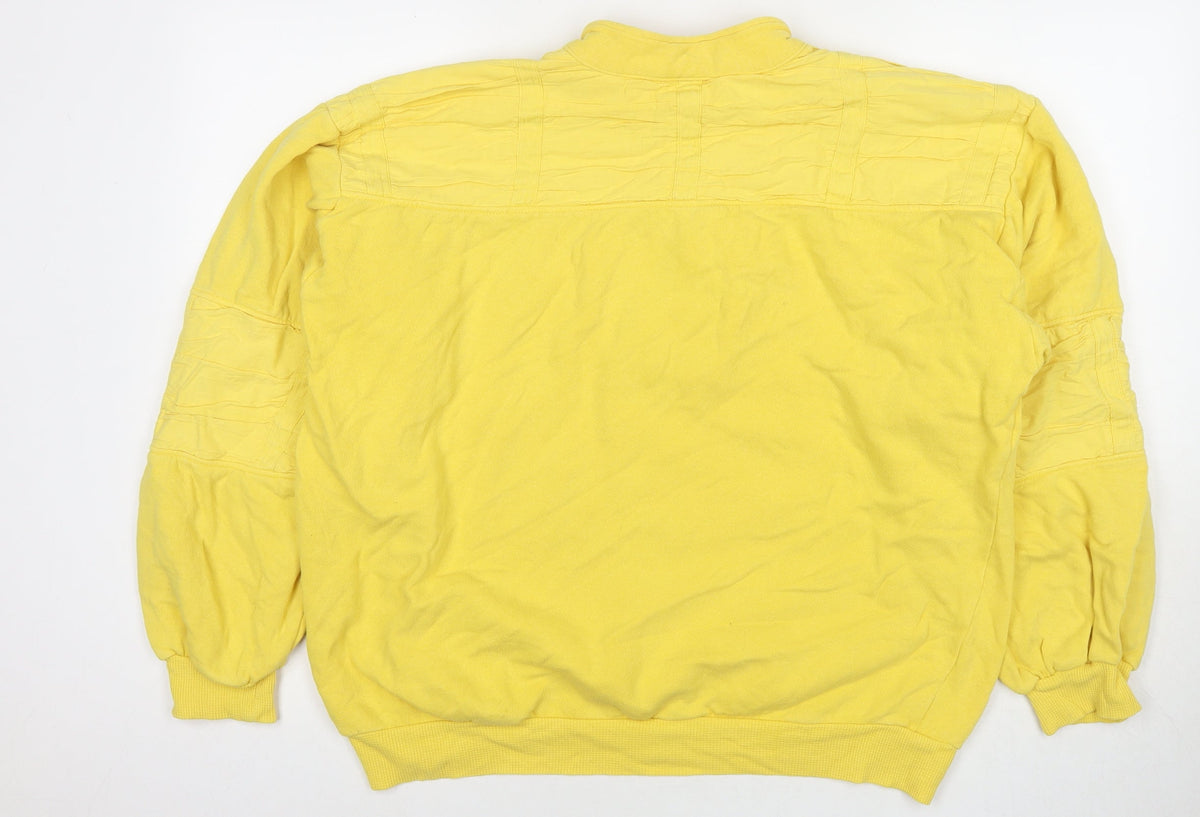 Clark Womens Yellow Cotton Pullover Sweatshirt Size M Snap