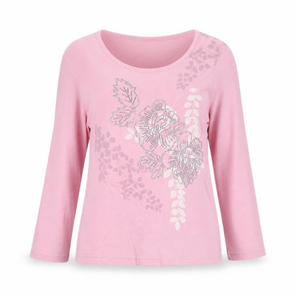Debenhams Womens Pink Cotton Pullover Hoodie Size 12 Pullover - Flowers
