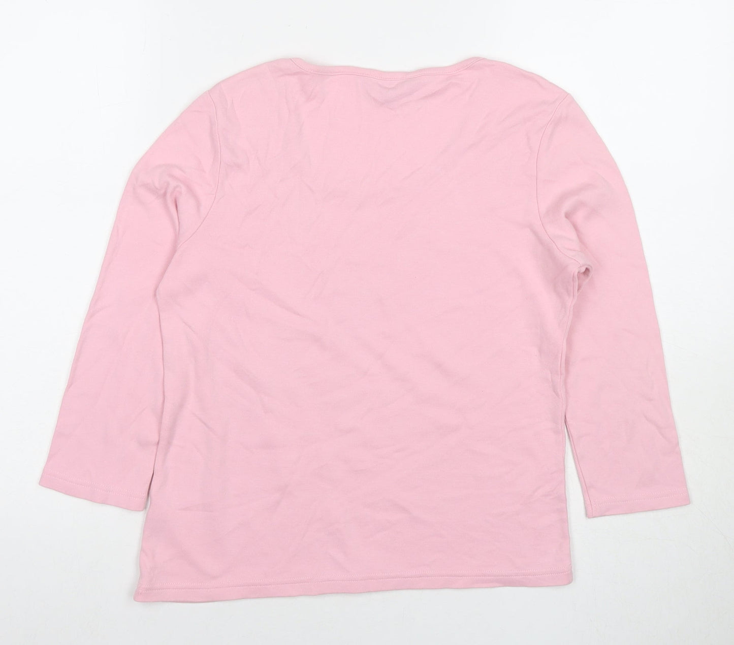 Debenhams Womens Pink Cotton Pullover Hoodie Size 12 Pullover - Flowers