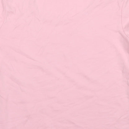 Debenhams Womens Pink Cotton Pullover Hoodie Size 12 Pullover - Flowers