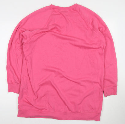 H&M Womens Pink Cotton Pullover Sweatshirt Size L Pullover