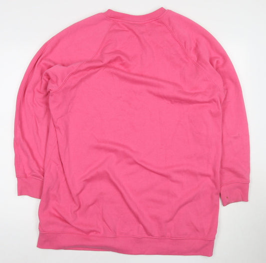 H&M Womens Pink Cotton Pullover Sweatshirt Size L Pullover