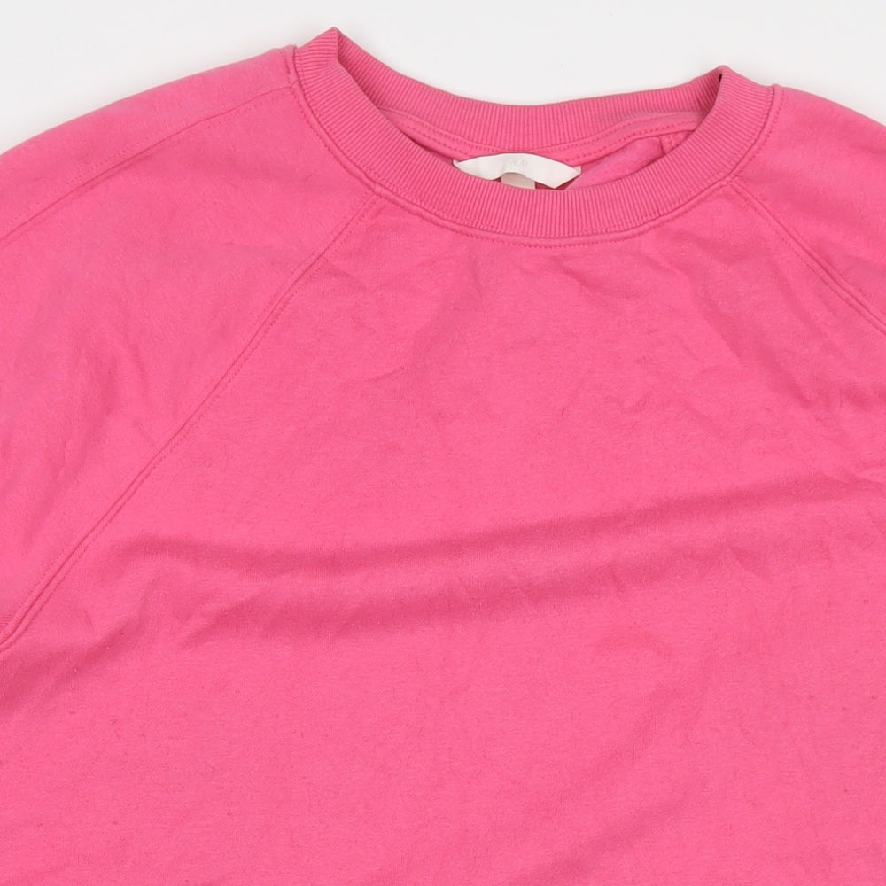 H&M Womens Pink Cotton Pullover Sweatshirt Size L Pullover