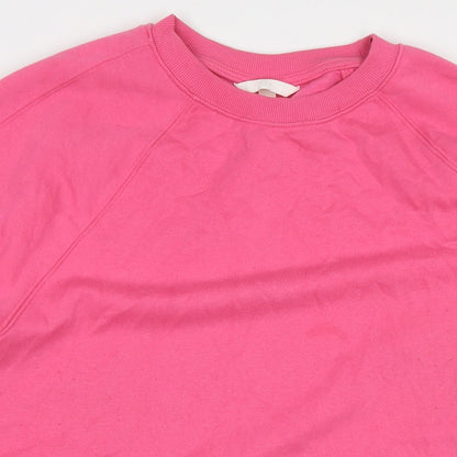 H&M Womens Pink Cotton Pullover Sweatshirt Size L Pullover