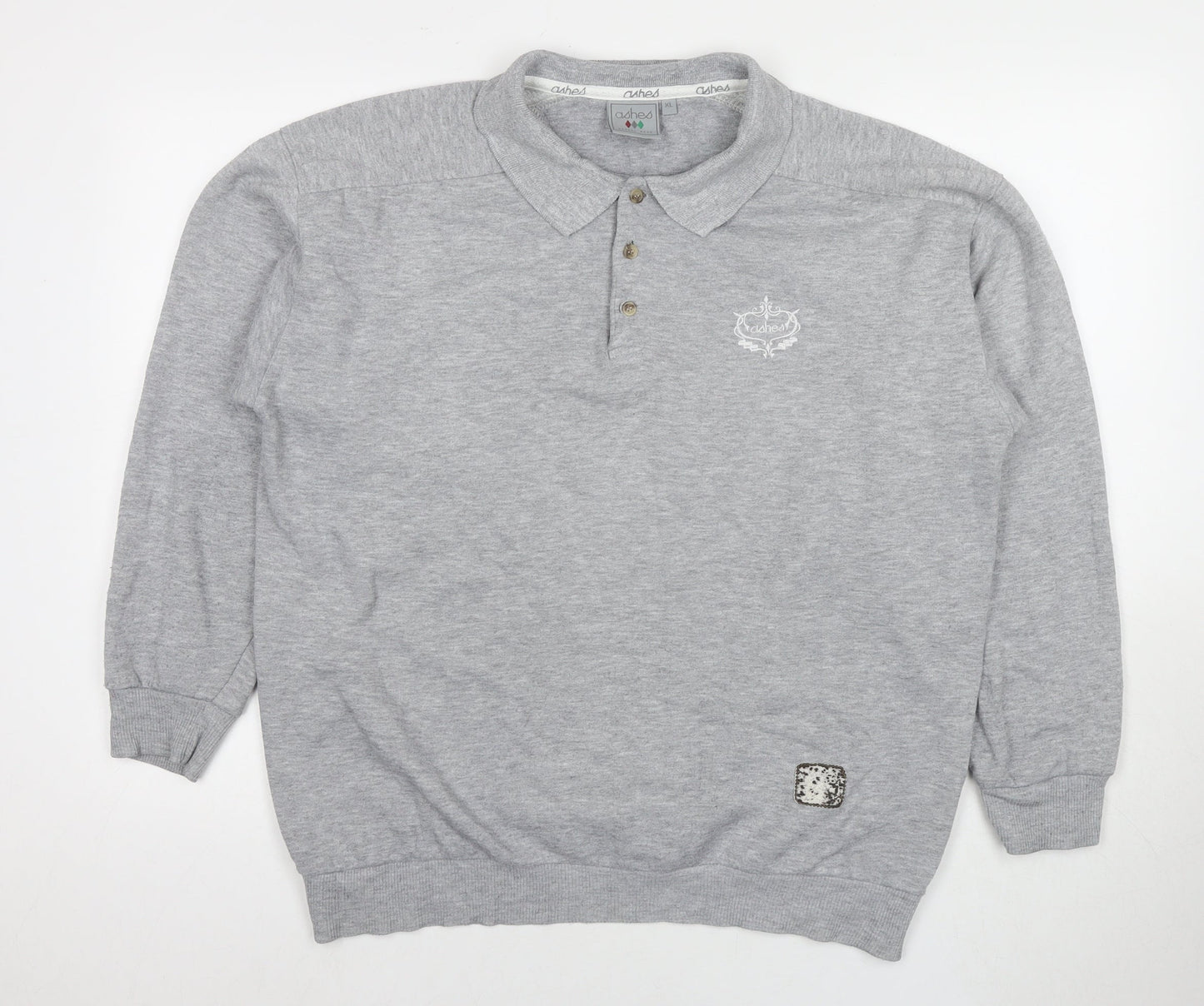 Ashes Mens Grey Polyester Pullover Sweatshirt Size XL