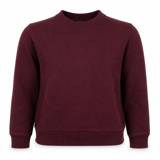 Front view of ASOS women’s red cotton pullover sweatshirt, size M, pullover