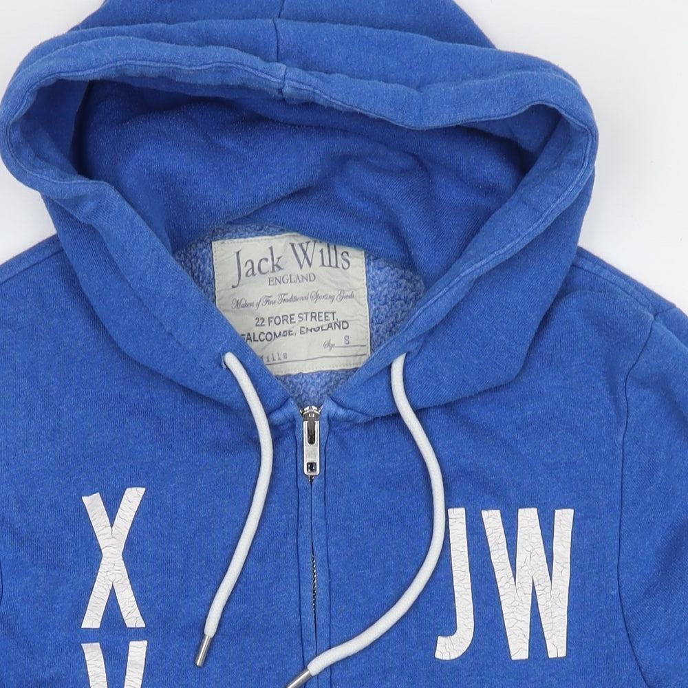 Mens UK Size S Jack Wills Blue Full Zip Hoodie