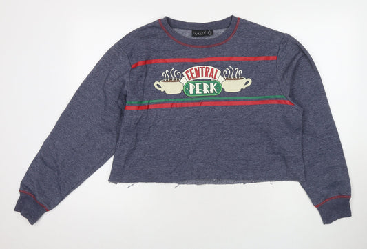 Womens UK Size 12 Friends Blue Pullover Sweatshirt