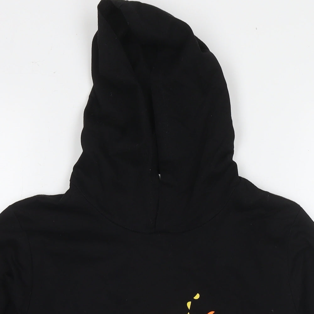 Dgfstm Boys Black Cotton Pullover Hoodie Size 13-14 Years Pullover - Flame