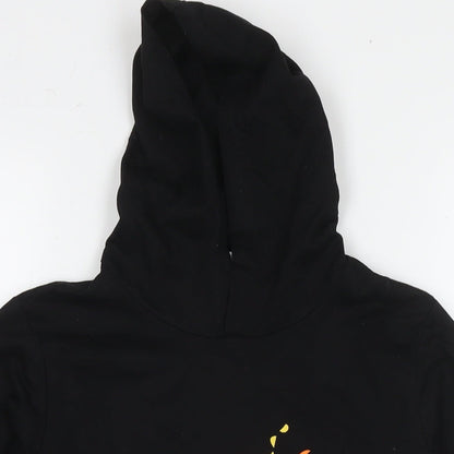 Dgfstm Boys Black Cotton Pullover Hoodie Size 13-14 Years Pullover - Flame