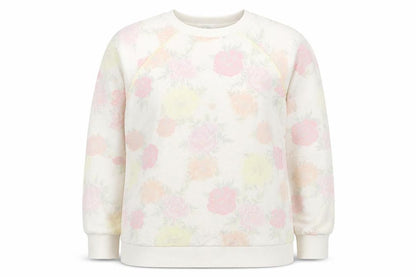 River Island Womens Ivory Floral Cotton Pullover Sweatshirt Size L Pullover - Chanceux