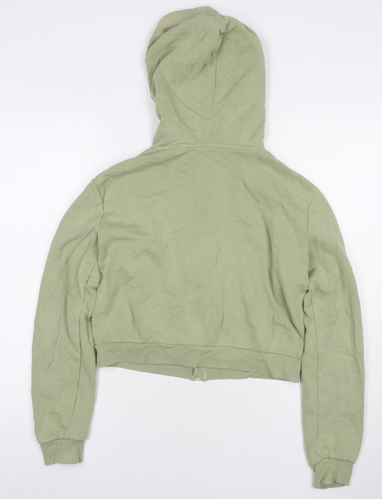 H&M Girls Green Cotton Full Zip Hoodie Size 12-13 Years Zip - Age 12-14 Years