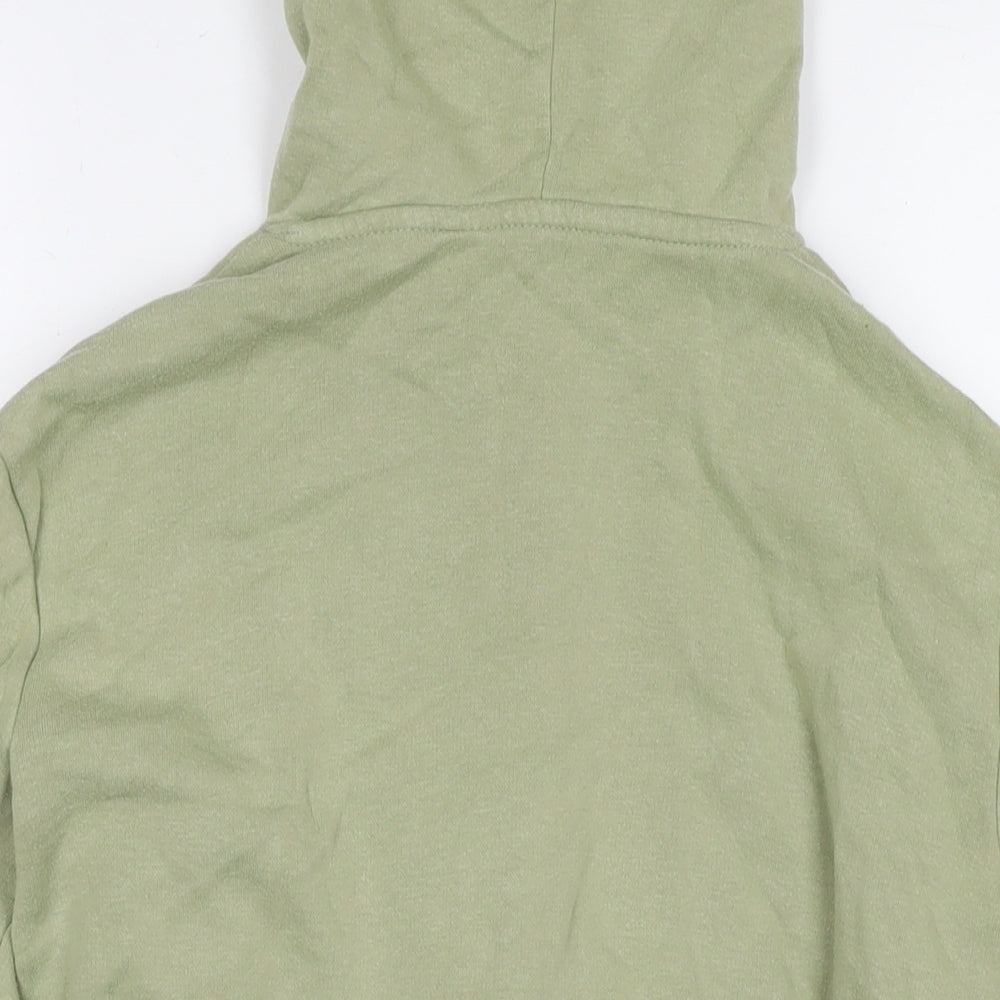 H&M Girls Green Cotton Full Zip Hoodie Size 12-13 Years Zip - Age 12-14 Years