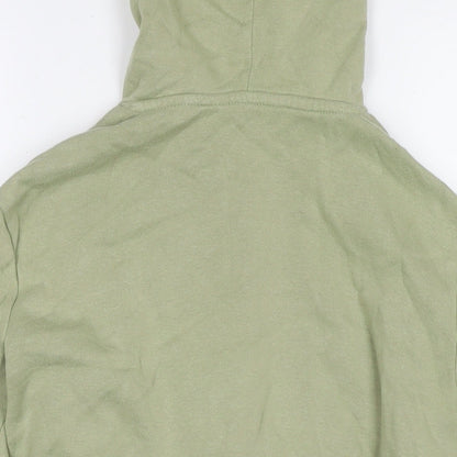 H&M Girls Green Cotton Full Zip Hoodie Size 12-13 Years Zip - Age 12-14 Years