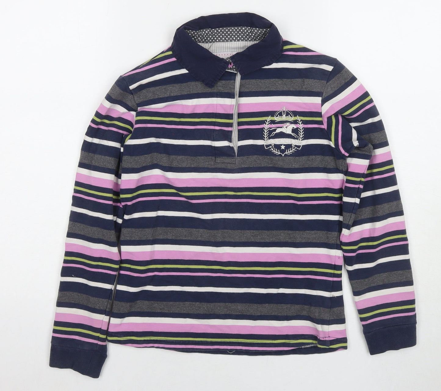 Tottie Womens Multicoloured Striped Cotton Jersey Polo Size XS Collared