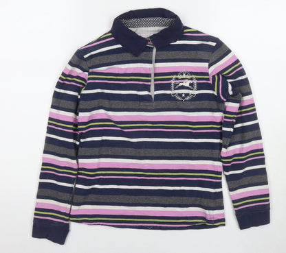 Tottie Womens Multicoloured Striped Cotton Jersey Polo Size XS Collared