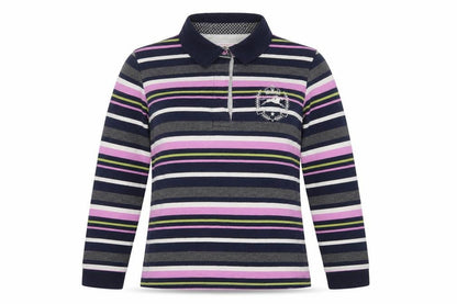 Tottie Womens Multicoloured Striped Cotton Jersey Polo Size XS Collared