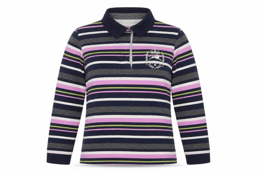 Tottie Womens Multicoloured Striped Cotton Jersey Polo Size XS Collared