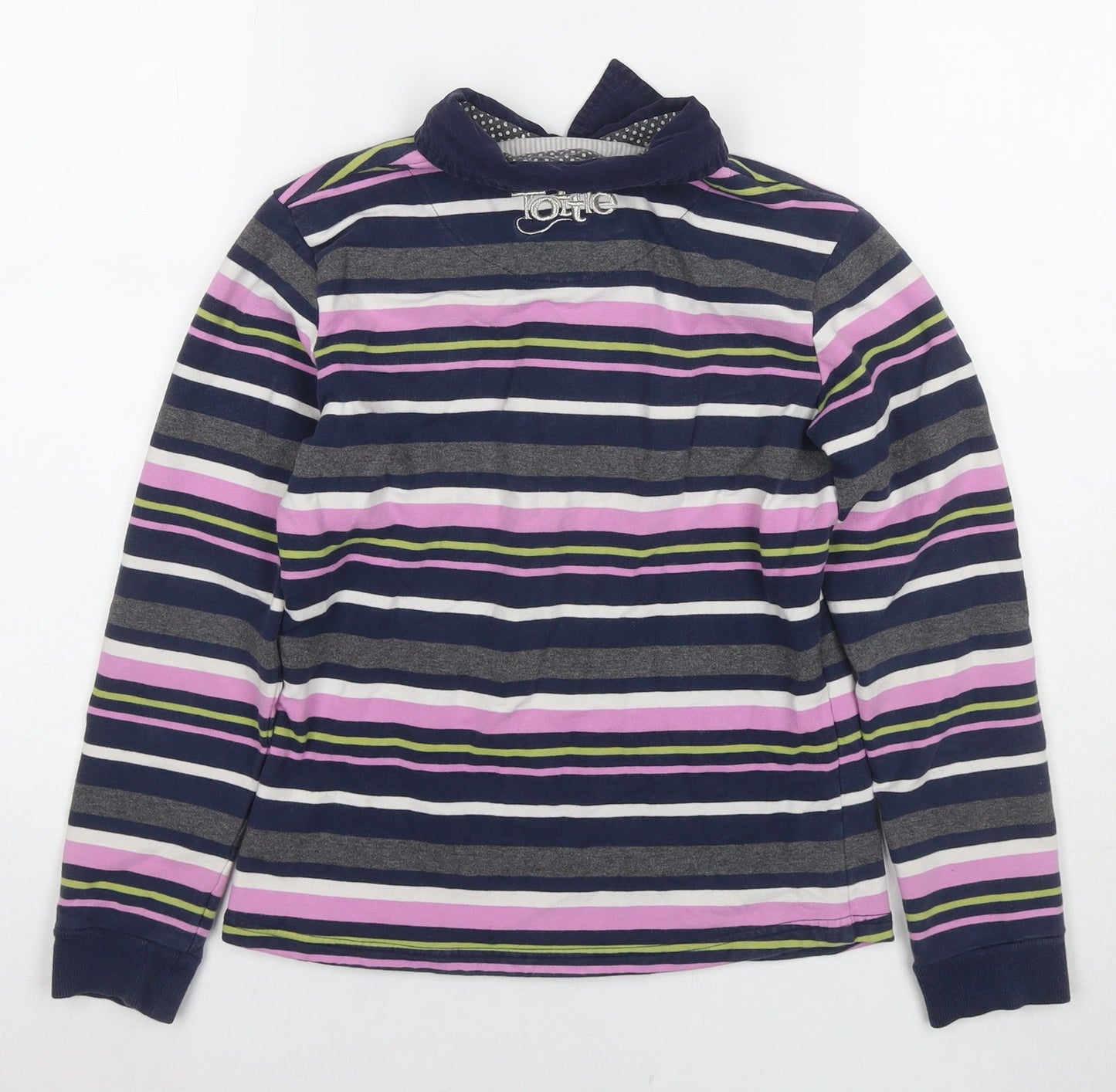 Tottie Womens Multicoloured Striped Cotton Jersey Polo Size XS Collared