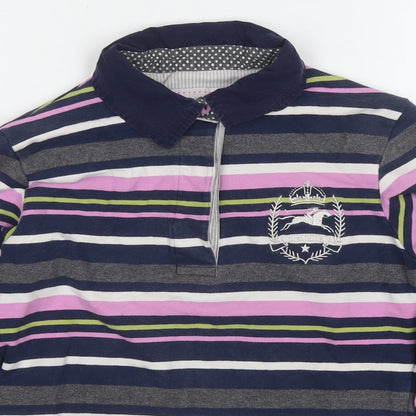 Tottie Womens Multicoloured Striped Cotton Jersey Polo Size XS Collared