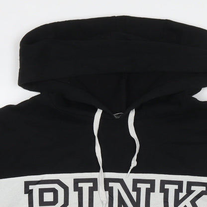 PINK Womens Black Cotton Pullover Sweatshirt Size L Pullover - Logo