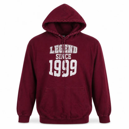 Legend Mens Red Cotton Pullover Hoodie Size M - Logo