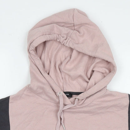New Look Womens Pink Colourblock Cotton Pullover Hoodie Size S Pullover