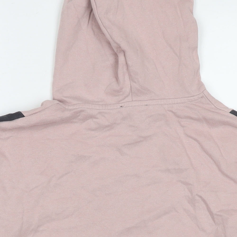 New Look Womens Pink Colourblock Cotton Pullover Hoodie Size S Pullover