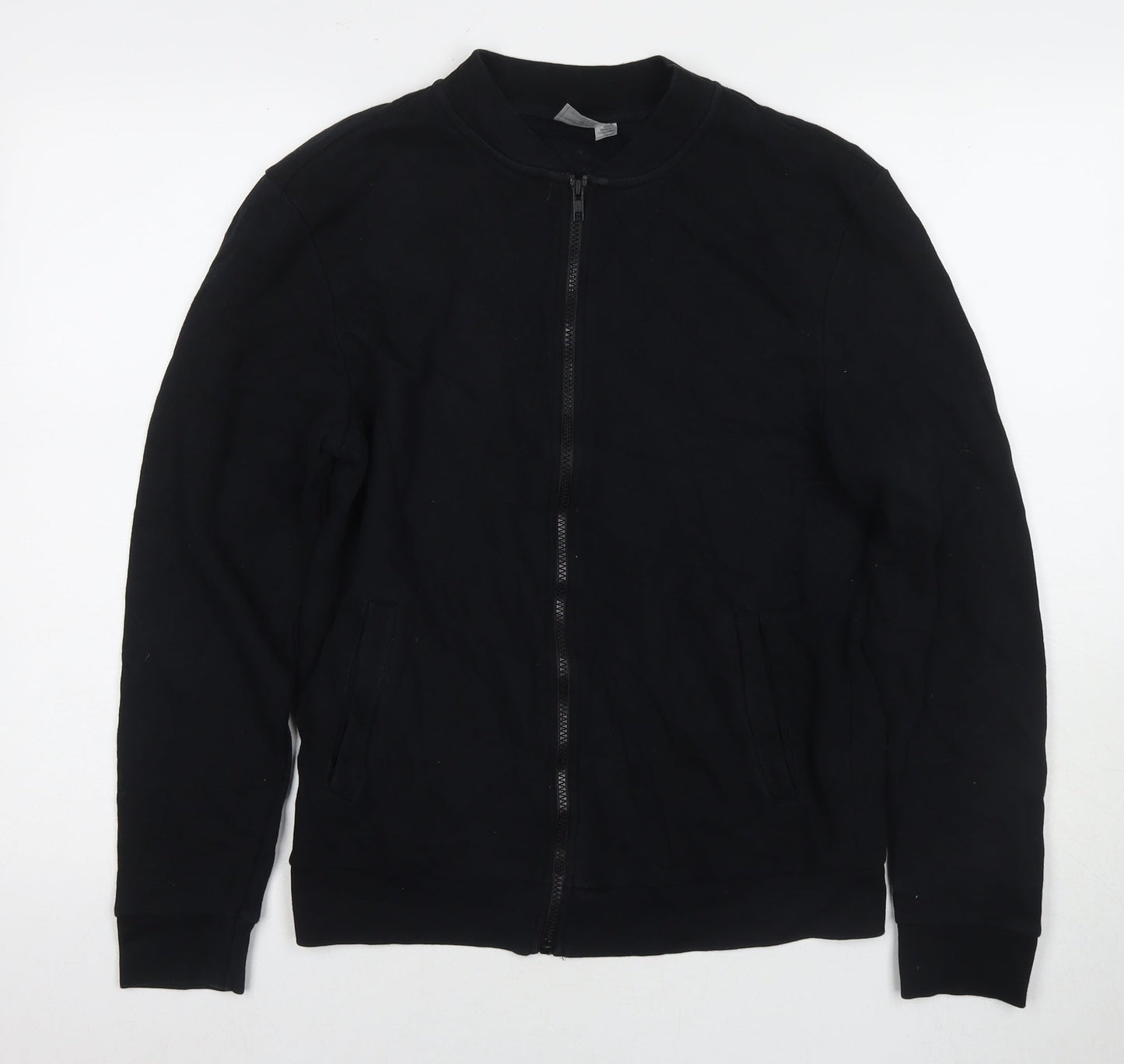 Topman Mens Black Cotton Full Zip Sweatshirt Size S