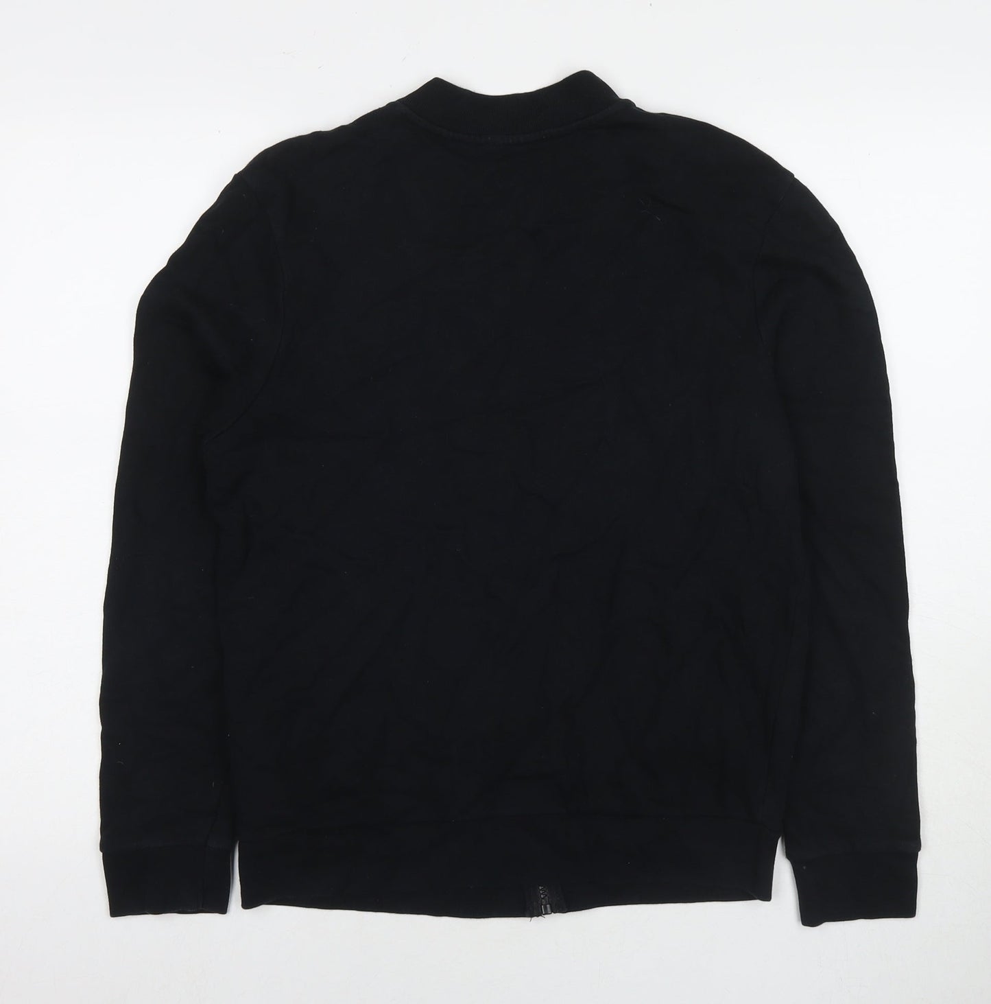 Topman Mens Black Cotton Full Zip Sweatshirt Size S