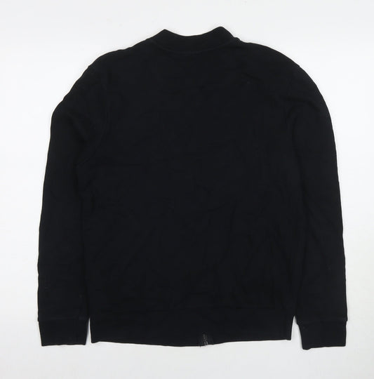 Topman Mens Black Cotton Full Zip Sweatshirt Size S