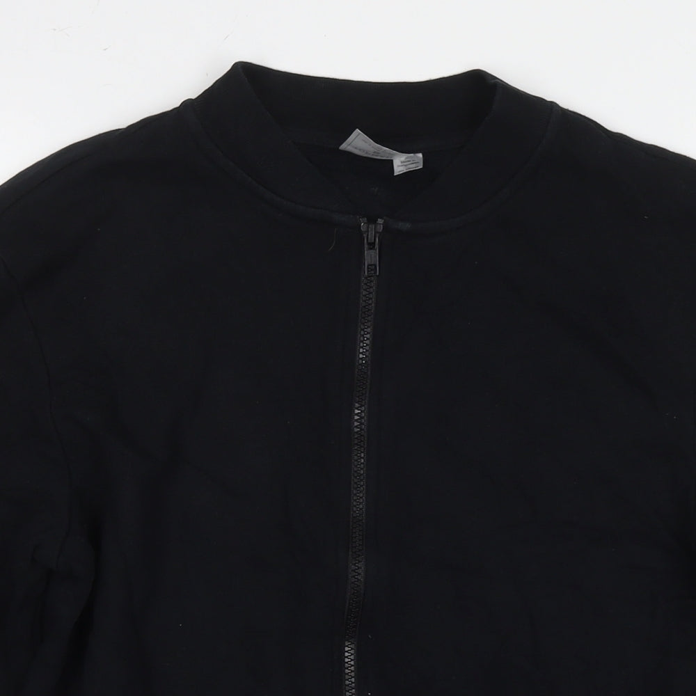 Topman Mens Black Cotton Full Zip Sweatshirt Size S