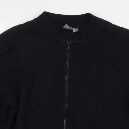Topman Mens Black Cotton Full Zip Sweatshirt Size S