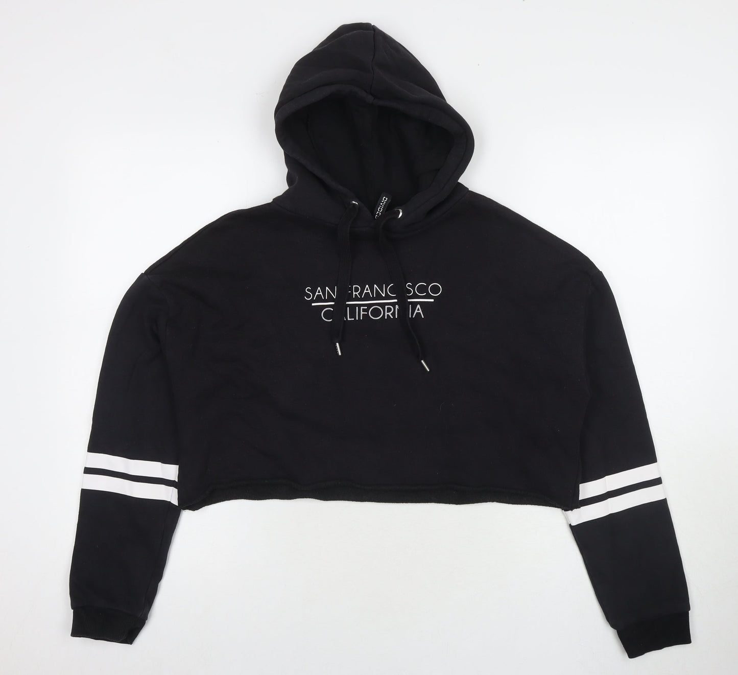 Divided by H&M Womens Black Cotton Pullover Hoodie Size M Pullover - San Francisco California Cropped