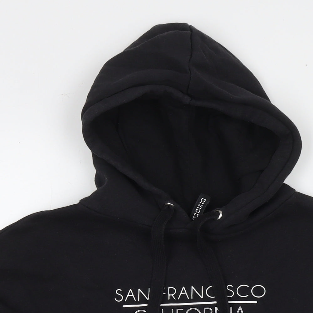 Divided by H&M Womens Black Cotton Pullover Hoodie Size M Pullover - San Francisco California Cropped