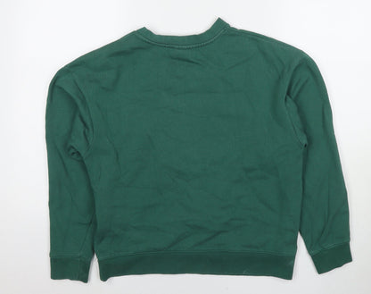Slazenger Womens Green Cotton Pullover Sweatshirt Size 8 Pullover - Logo