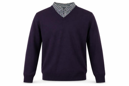 Mens UK Size L EWM Purple Pullover Jumper