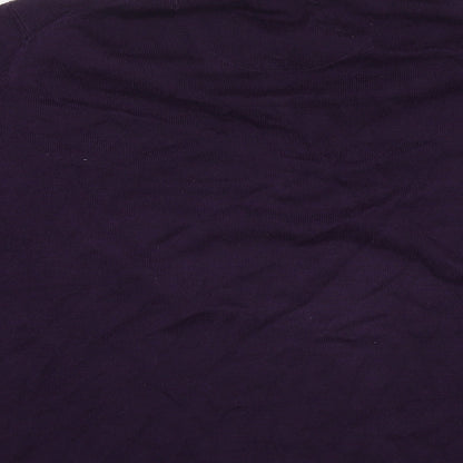 EWM Mens Purple Collared Acrylic Pullover Jumper Size L Long Sleeve