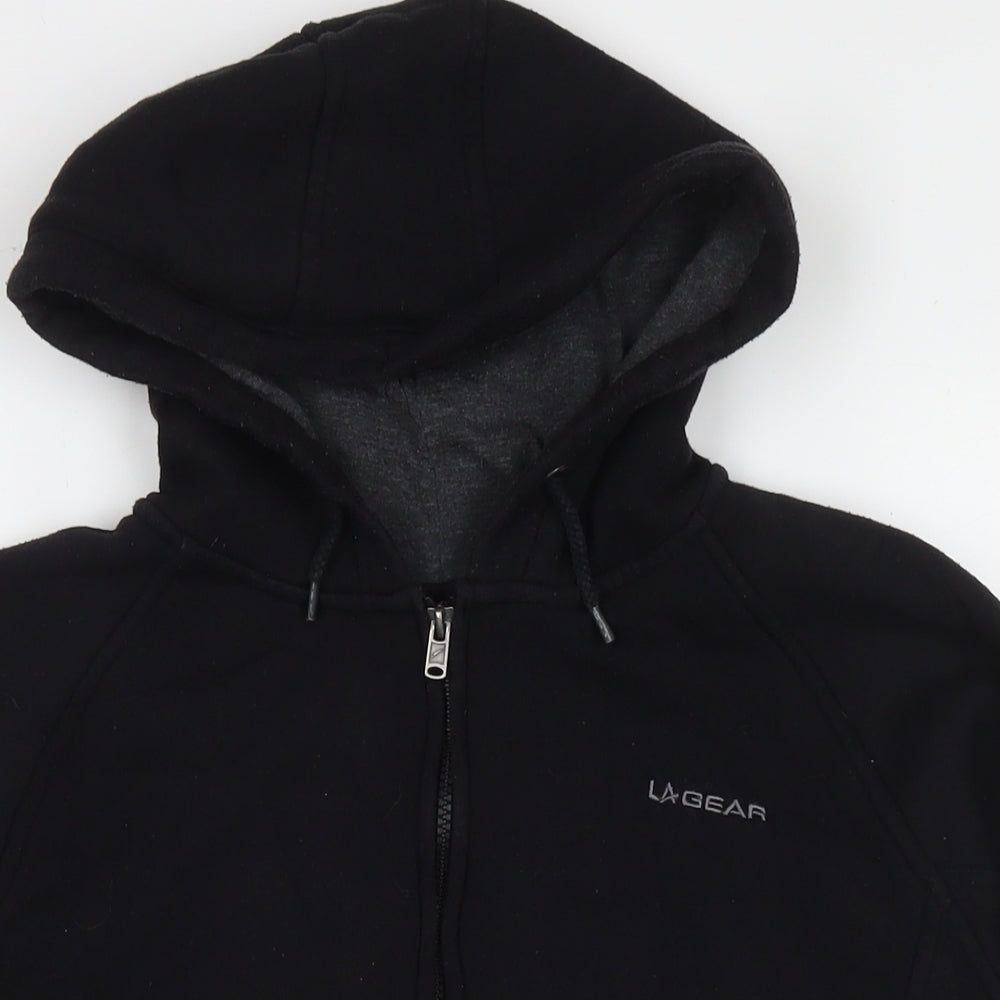 LA Gear Womens Black Cotton Full Zip Hoodie Size 14 Zip