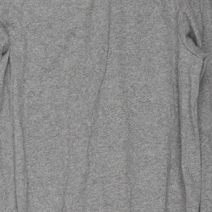 NEXT Womens Grey Cotton Jumper Dress Size 14 Round Neck Pullover