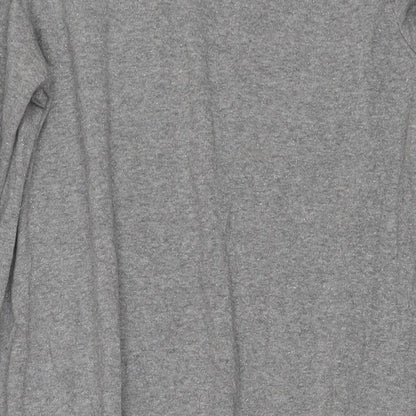 NEXT Womens Grey Cotton Jumper Dress Size 14 Round Neck Pullover