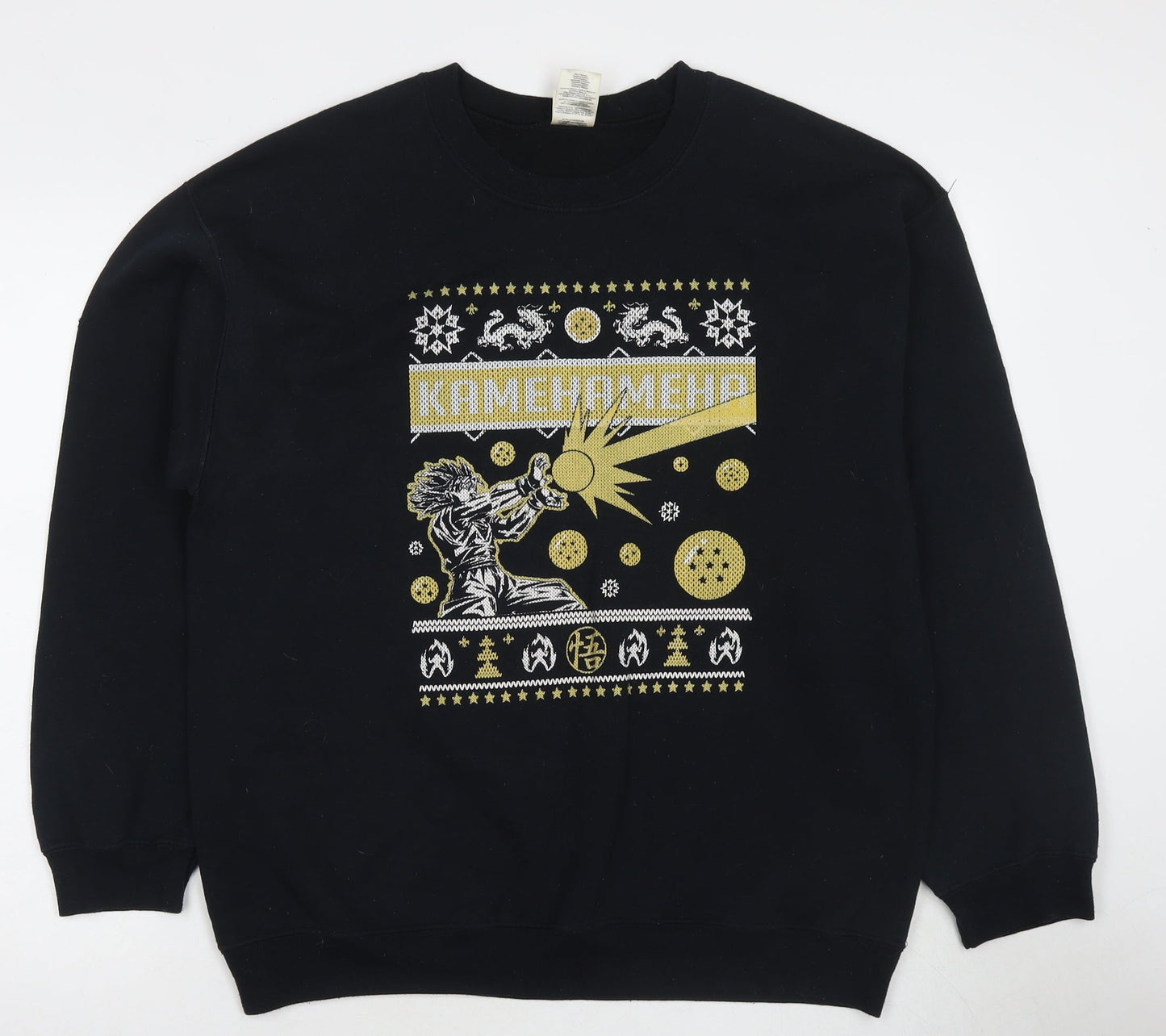 Kamehameha Mens Blue Cotton Pullover Sweatshirt Size L - Anime